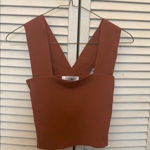 Seek the label rust colored bandage crop top